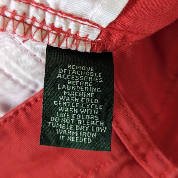 LRL Ralph Lauren Jeans Co Red Cotton Midcalf Chino Capri Womens Size 2P - Picture 7 of 12